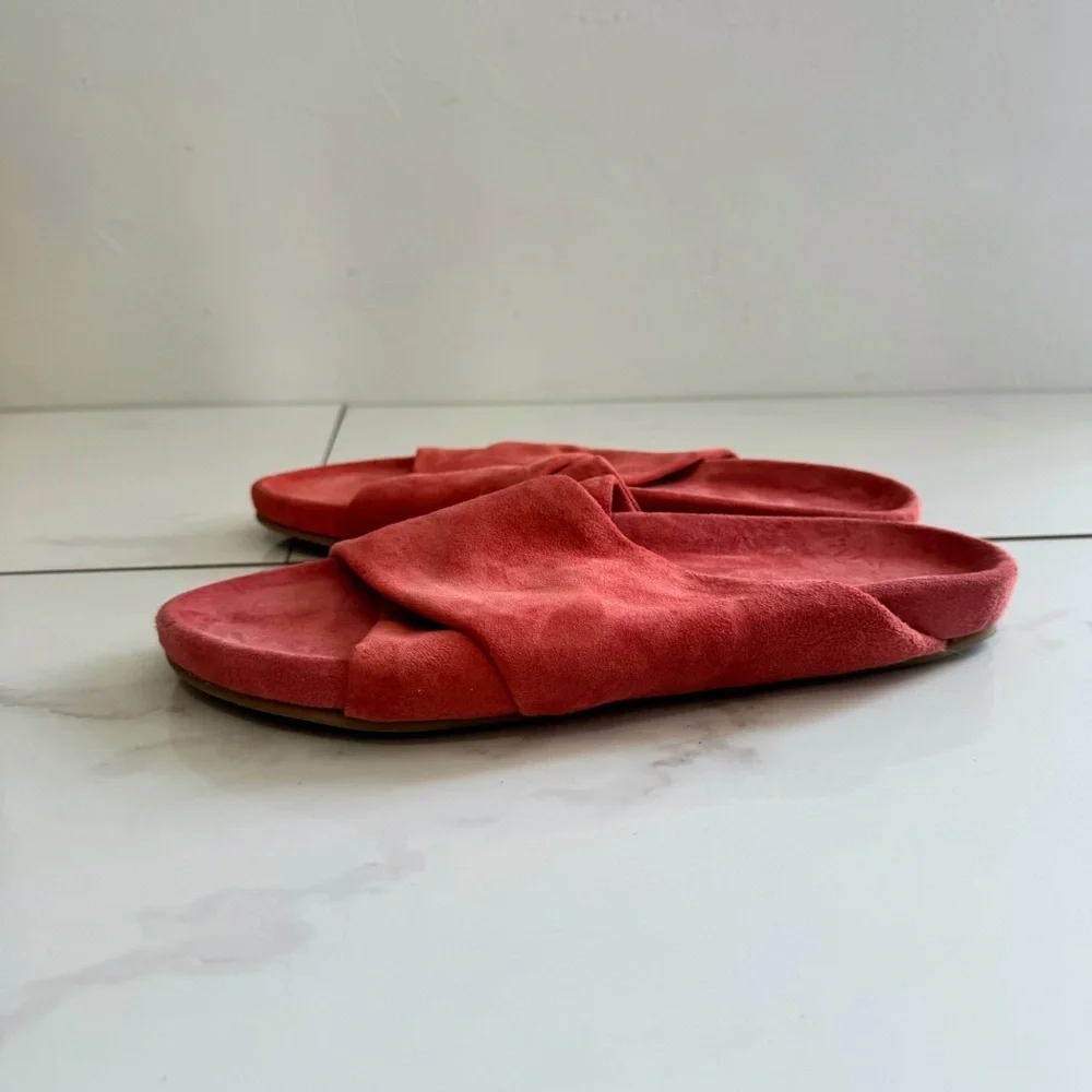 beek Coral Suede Crisscross Slide Sandals